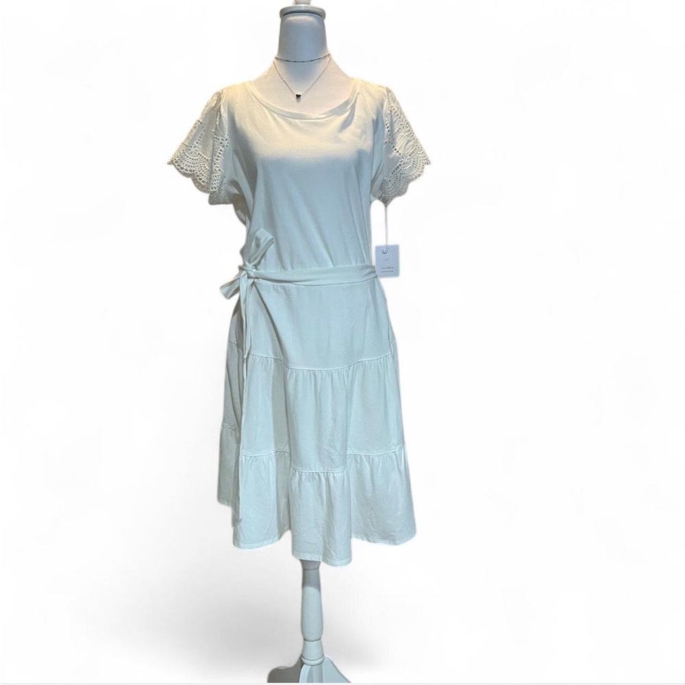 LC Lauren Conrad White XL NWT Flutter Sleeve Sundress p-p 22” l 40”
